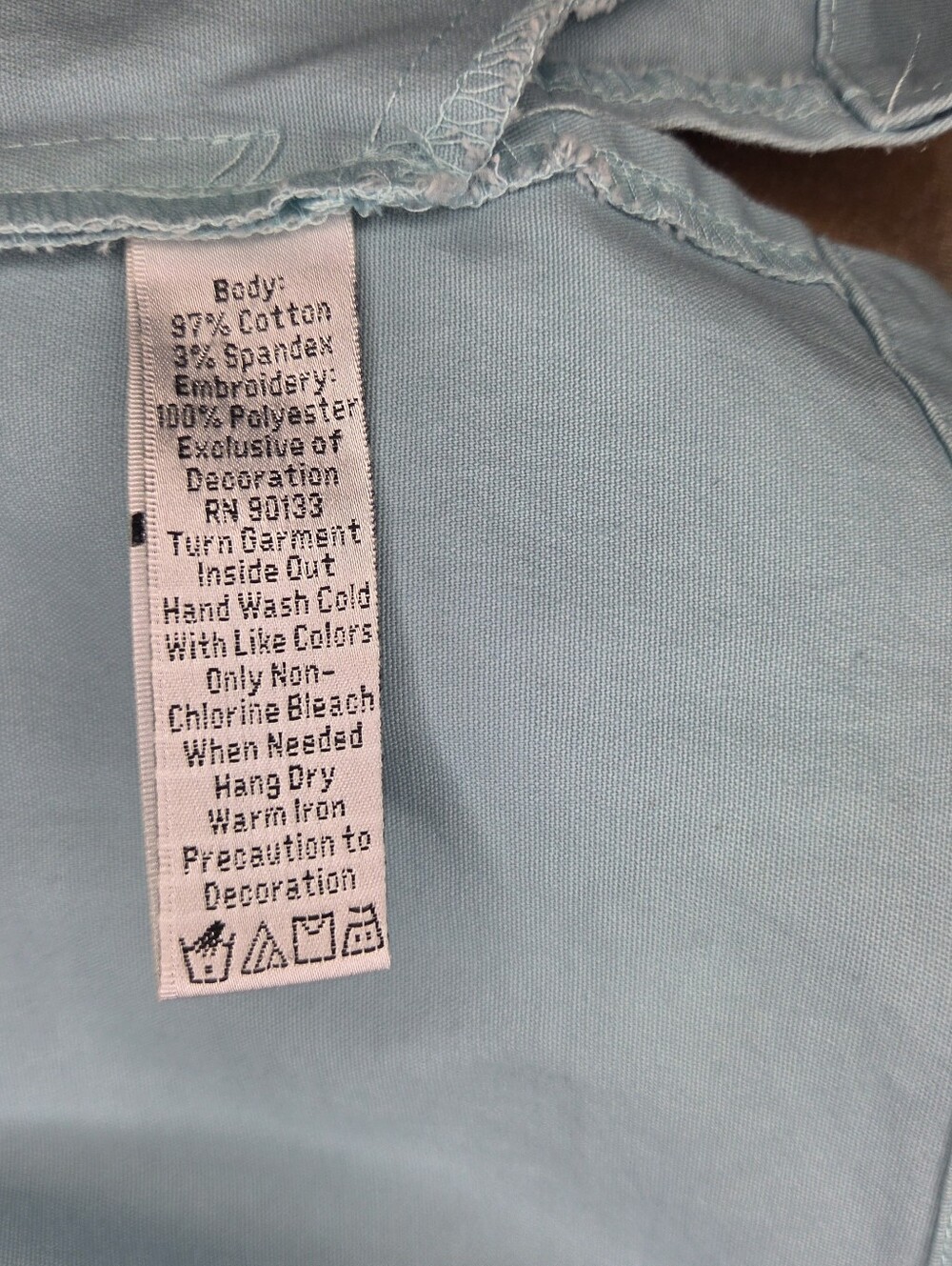 Quacker Factory M Medium Light Blue Embroidered Jean Jacket NWOT - Picture 7 of 7